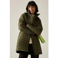 Regatta Women's Selenar Long Length Insulated Quilted Jacket in Olive | Size: 14