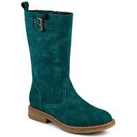 Pavers Women's Fashionable Zip Up Calf Length Boots in Teal | Size: 7