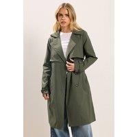 PixieGirl Women's Petite Trench Coat in Dark Green | Size: 8