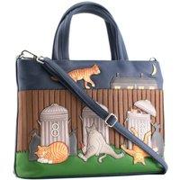 Mala leather Women's Alley Cats Leather Multi-Way Grab Bag in Dark Blue