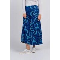 Kettlewell Women's Lena Print Maxi Skirt in Dark Navy | Size: 14