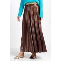Kettlewell Women's Metallic Full Pleated Skirt in Chocolate | Size: 12