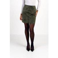 Kettlewell Women's Hayden Suede Skirt in Dark Olive | Size: 10