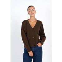 Kettlewell Women's Merino Boxy Cardigan in Chocolate | Size: 16