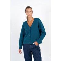 Kettlewell Women's Merino Boxy Cardigan in Turquoise | Size: 14