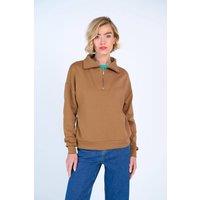 Kettlewell Women's 1/4 Zip Soft Feel Sweatshirt in Walnut | Size: 10