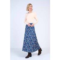 Kettlewell Women's High Waisted Printed Maxi Skirt in Royal | Size: 14