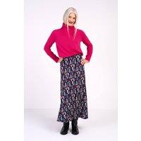 Kettlewell Women's High Waisted Printed Maxi Skirt in Bright Blue | Size: 8