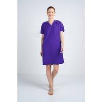 Kettlewell Women's Short Sleeve Linen V-Neck Dress in Violet | Size: 12