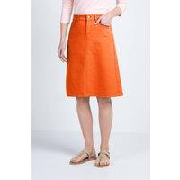 Kettlewell Women's Darla Knee-Length Twill Skirt in Tangerine | Size: 8