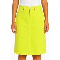 Kettlewell Women's Darla Knee-Length Twill Skirt in Lime | Size: 8