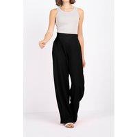Kettlewell Women's Crinkle Wide Leg Trousers in Black | Size: 16