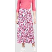 Kettlewell Women's Printed Ditsy Midi Skirt in Fuchsia | Size: 8