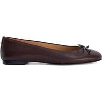 Dune London Women's 'Huddle' Leather Ballet Pumps in Burgundy | Size: 6