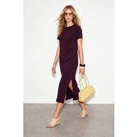 WOVCOR Women's Crew Neck Short Sleeve Maxi Dress in Aubergine | Size: Large