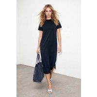 WOVCOR Women's Crew Neck Short Sleeve Maxi Dress in Navy | Size: Small