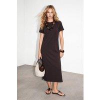 WOVCOR Women's Crew Neck Short Sleeve Maxi Dress in Brown | Size: Medium