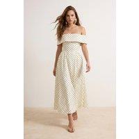 WOVCOR Women's Carmen Neck Sleeveless A-Line Maxi Dress in Ecru | Size: Large