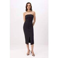 WOVCOR Women's Strapless Shift Midi Dress in Black | Size: 8