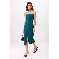 WOVCOR Women's Strapless Shift Midi Dress in Teal | Size: 6