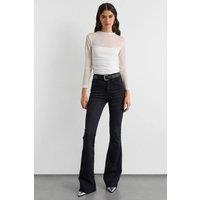 Hiccup Women's High Waist Flare Jeans in Black | Size: Small