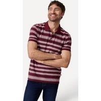 Damart Men's Short Sleeve Stripe Polo in Burgundy | Size: XL