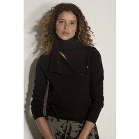 Apricot Women's Ribbed Knit Asymmetric Cardigan in Black | Size: 8