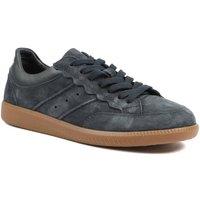 Jones Bootmaker Women's Anouk Leather Lace Up Trainers in Blue | Size: 5