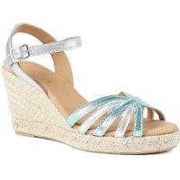 Jones Bootmaker Women's Alivia2 Leather Wedge Heel Espadrilles in Metallics | Size: 5