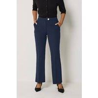 M&Co Women's Petite Tailored Bootcut Trousers in Dark Navy | Size: 10