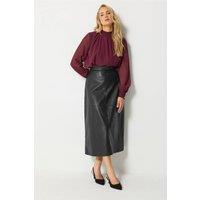 Long Tall Sally Women's Tall Faux Leather Maxi Skirt in Black | Size: 8
