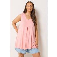 Yours Women's Pleated Front Vest Top in Light Pink | Size: 16