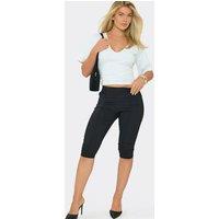 EGO Women's Tailored Mid Rise Capri Leggings in Black | Size: 14