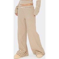 EGO Women's Wide Leg Mid Rise Trousers in Ecru | Size: 10