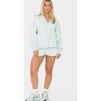 EGO Women's Drawstring Low Rise Mini Sweat Shorts in Light Grey | Size: 10