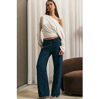 EGO Women's Straight Leg Denim Low Rise Jeans in Dark Blue | Size: 6
