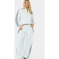 EGO Women's Wide Leg Mid Rise Joggers in Light Grey | Size: 14