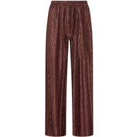 PixieGirl Women's Petite Plisse Wide Leg Trousers in Brown | Size: 12