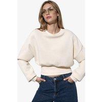 Busem Women's Cotton-Polyester Sweatshirt in Cream | Size: Small