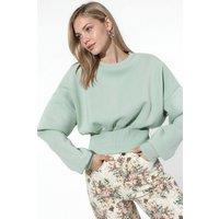 Busem Women's Cotton-Polyester Sweatshirt in Mint | Size: Medium