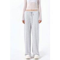 Busem Women's Wide Leg Drawstring Trousers in Light Grey | Size: Medium
