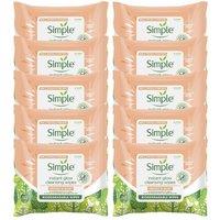 Simple Women's Protect 'N' Glow Instant Cleansing 'Wipes' for Dull & Tired Skin, 10Pk in White