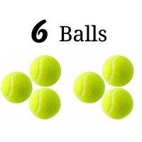FLAVORA 6pcTennis Balls Green Sports Outdoor Fun Cricket Beach Dog Ball in Yellow | Size: 0-12 m