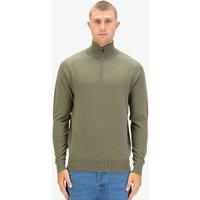 Luke 1977 Men's Jacob 1000 Quarter Zip Knitted Jumper in Green | Size: Small