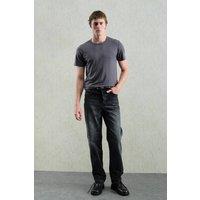 Giesto Men's Regular Fit Straight Leg Denim Jeans in Dark Grey | Size: XL