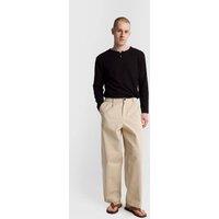 Giesto Men's Regular Fit Pleated Gabardine Pants in Beige | Size: Medium