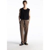 Giesto Men's Straight Leg Pants with Drawstring Waist in Chocolate | Size: Small