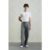 Giesto Men's Mid Waist Pleated Palazzo Pants in Grey | Size: Small