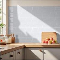 Living and Home 10Pcs 3D Solid Color Subway Tiles Self-Adhesive Wall Tile Stickers in White