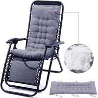 Garden Sanctuary 48x125cm Beach Lounge Seat Cushion Office Sofa Chair Cushion Rocking Chair Pad in Grey | Size: 48x125 cm